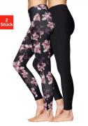 H.I.S Legging in gedessineerd en uni (Set van 2)