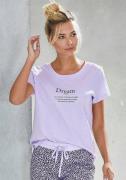 Vivance Dreams Pyjama top met statementprint