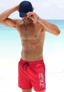 s.Oliver RED LABEL Beachwear Zwemshort met logoprint en contrastkleuri...
