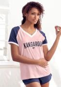 NU 20% KORTING: KangaROOS Shortama met contrastkleurige raglanmouwen (...