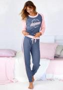 Arizona Pyjama in college-look met folieprint (2-delig, 1 stuk)