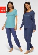 NU 20% KORTING: Vivance Dreams Pyjama met front-opschrift (set, 3-deli...