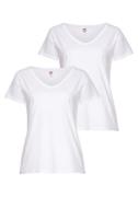 NU 20% KORTING: Fruit of the Loom Shirt met V-hals Lady-Fit Valueweigh...