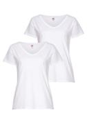 Fruit of the Loom Shirt met V-hals Lady-Fit Valueweight V-hals (2-deli...