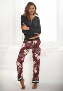 s.Oliver RED LABEL Beachwear Pyjama bloemdessin met streepdetails (2-d...