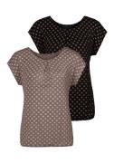 NU 20% KORTING: Lascana T-shirt met stolpplooi bij de hals (set, 2-del...