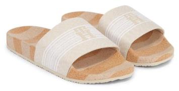 NU 20% KORTING: Tommy Hilfiger Slippers TH WOVEN SLIDE met th-logobord...