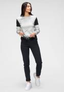 NU 20% KORTING: KangaROOS Sweatshirt in colourblocking-design met stip...