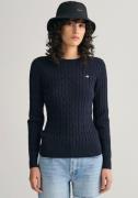 NU 20% KORTING: Gant Gebreide trui Stretch Cotton Cable C-Neck met log...