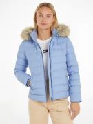 TOMMY JEANS Donsjack TJW BASIC HOODED JACKET met imitatiebont aan de c...