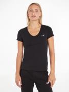 NU 20% KORTING: Calvin Klein Shirt met V-hals CK EMBROIDERY STRETCH V-...