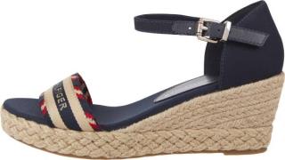 Tommy Hilfiger Sleehaksandaaltjes CORPORATE WEBBING LOW WEDGE