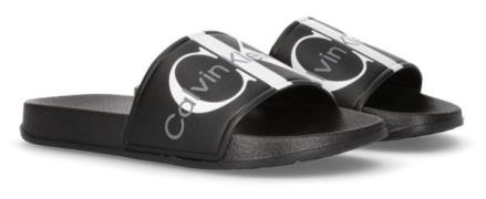 NU 20% KORTING: Calvin Klein Badslippers LOGO POOL SLIDE