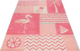 SMART KIDS Kindervloerkleed Fruity Flamingo Flamingopalmen, contour ge...