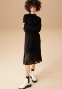 NU 25% KORTING: Aniston CASUAL Gebreide jurk met chiffon-volant