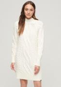 NU 25% KORTING: Superdry Gebreide jurk CABLE MOCK NECK JUMPER DRESS