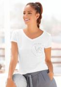 Venice Beach Shirt met V-hals met logoprint, t-shirt, shirt met korte ...