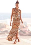 Lascana Maxi-jurk met modieuze halslijn in etnische print, zomerjurk, ...