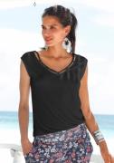 NU 20% KORTING: s.Oliver RED LABEL Beachwear T-shirt met sierbandjes b...