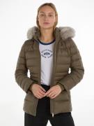 Tommy Hilfiger Donsjack TYRA DOWN JACKET WITH FUR met rand van imitati...