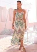 NU 20% KORTING: Lascana Midi-jurk met zomerse print en split, zomerjur...