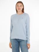 Tommy Hilfiger Trui met ronde hals CO CABLE C-NK SWEATER met all-over ...