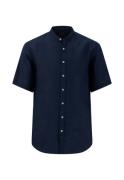 FYNCH-HATTON Overhemd met korte mouwen met logo in reliëf op de borst