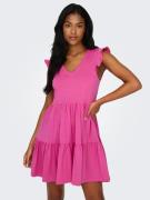 Only Jerseyjurk ONLMAY CAP SLEEVES FRILL DRESS