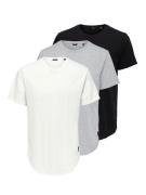 ONLY & SONS T-shirt ONSMATT LONGY SS TEE 3-PACK (3-delig, Set van 3)