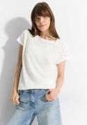 Cecil Shirt met korte mouwen met broderie anglaise