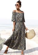 NU 20% KORTING: Lascana Maxi-jurk met bloemenprint en carmen halslijn,...