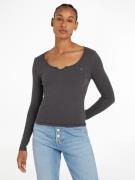 TOMMY JEANS Shirt met lange mouwen TJW SLIM NECKLINE DETAIL GMD LS