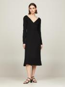 NU 20% KORTING: Tommy Hilfiger Wikkeljurk F&F WRAP MIDI DRESS LS