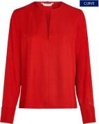 Tommy Hilfiger Curve Blouse met lange mouwen CRV VISCOSE V-NECK LS BLO...