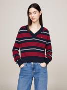 TOMMY JEANS Gebreide trui TJW V-NECK STRIPE SWEATER