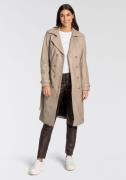 Gipsy Lange, leren jas GWTaruh OT elegante leren trenchcoat met bindce...