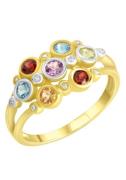 Firetti Ring Sieraad Geschenk, Multi Amethist, blauwe topaas (behandel...