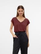 Vero Moda Shirt met V-hals VMFILLI SS V-NECK TEE GA NOOS in een materi...