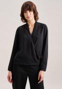 NU 20% KORTING: seidensticker Wikkelblouse Zwarte roos Lange mouwen V-...