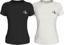 Calvin Klein Shirt met ronde hals 2-PACK MONOLOGO SLIM TEE met calvin ...