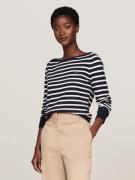 Tommy Hilfiger Gebreide trui CO JERSEY STITCH BOAT-NK SWEATER met tomm...