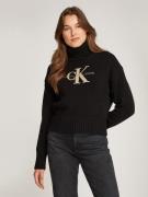 Calvin Klein Trui met staande kraag CHENILLE MONOLOGO SWEATER