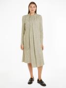 Tommy Hilfiger Blousejurk FOULARD DRAPED MIDI DRESS met tommy hilfiger...