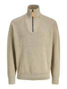 Jack & Jones Schipperstrui JCOOUTDOOR KNIT HALF ZIP HIGH NECK SN