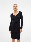 NU 20% KORTING: Vero Moda Gebreide jurk VMSABA RIB LS V-NECK BELT DRES...