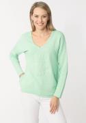 Zwillingsherz Sweatshirt met gerafelde v-hals