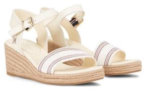 Tommy Hilfiger Sleehaksandaaltjes SHIRTING WEDGE SANDAL zomerschoen, s...