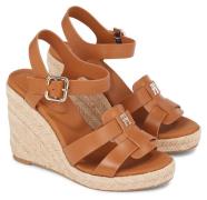 Tommy Hilfiger Sleehaksandaaltjes ESPADRILLE HIGH WEDGE LEATHER zomers...