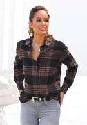 Lascana Overhemdblouse van zachte flanel, ruitblouse van katoen, dames...