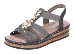 NU 20% KORTING: Rieker Sandalen zomerschoen, sandaal, keilhak, met dec...